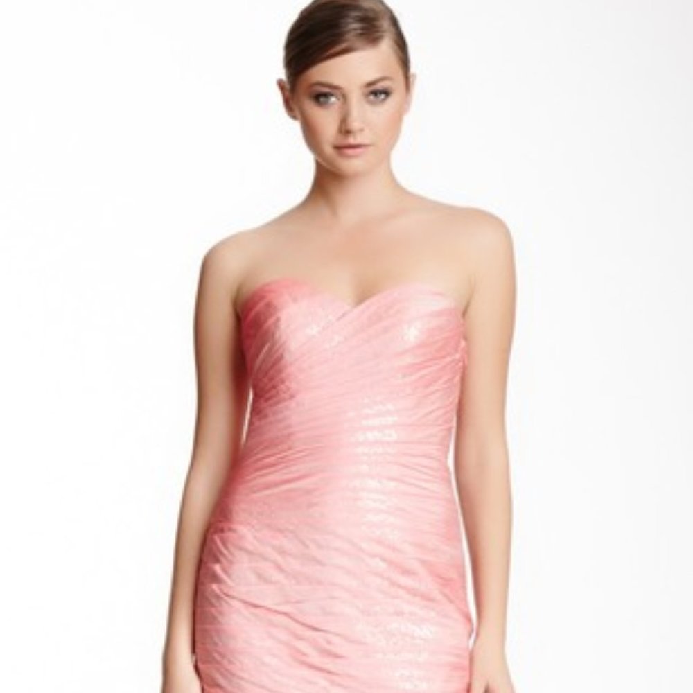 La Femme pink sequin chiffon gown dress size 2 - Picture 2 of 9